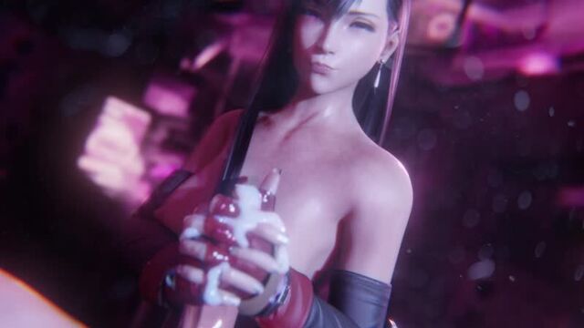 Tifa handjob (remastered) silver nails 1080p