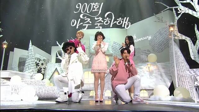 170219 doyoung (nct), jisoo (blackpink), jinyoung (got7) & akmu - winter child @ sbs inkigayo