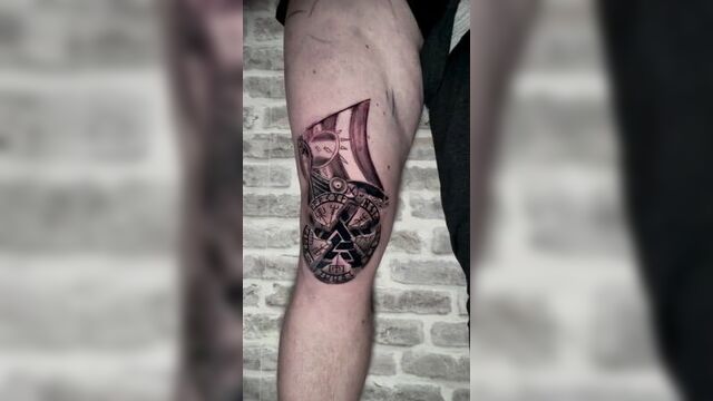 Валькнут тату викинги | tattoo valknut татуировка драккар рунический компас vegvisir