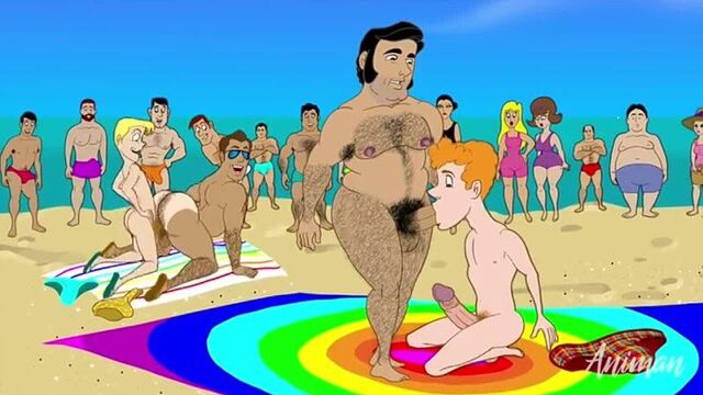 2d yaoi (gay porno) - пидоры решили устроить оргию прям на пляже