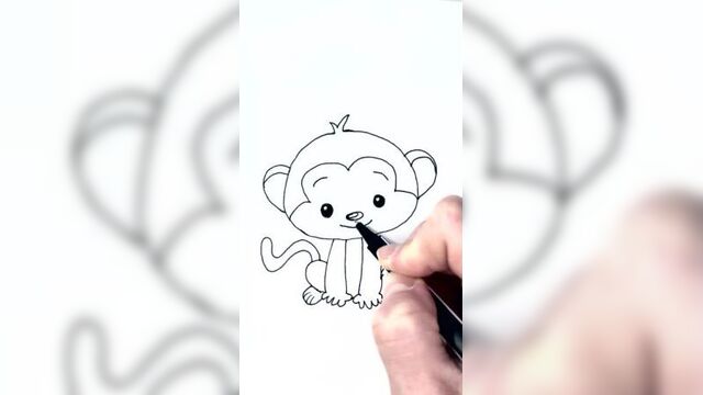 Рисуем обезьянку вместе с детьми