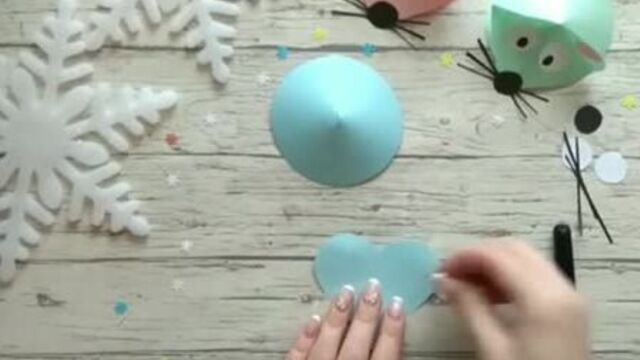 Новогодняя мышка из бумаги.mp4