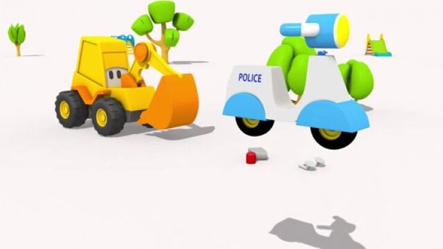 Экскаватор мася мультики про машинки для самых маленьких яйцо сюрприз и полицейский