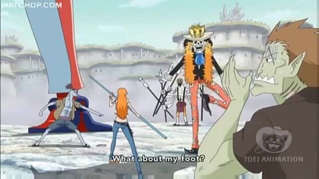 Ван пис - брук встал на лицо зеоса\one piece - brook steps on zeos face