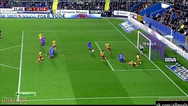 Леванте 1-0 барселона. гол эль жар