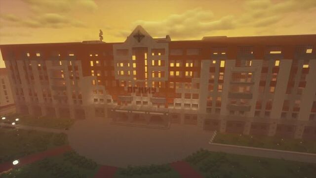Кампус пермского университета в minecraft
