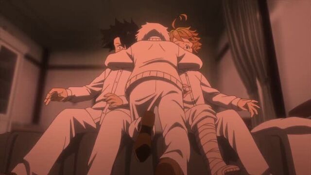 Рей, емма и норман | момент из аниме «обещанный неверленд»