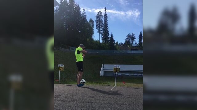 Йоханнес бё - занятия биатлонофутболом. а вам слабо?