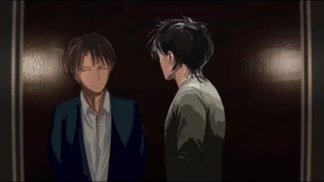 Леви и эрен (50 оттенков серого) нарисованное