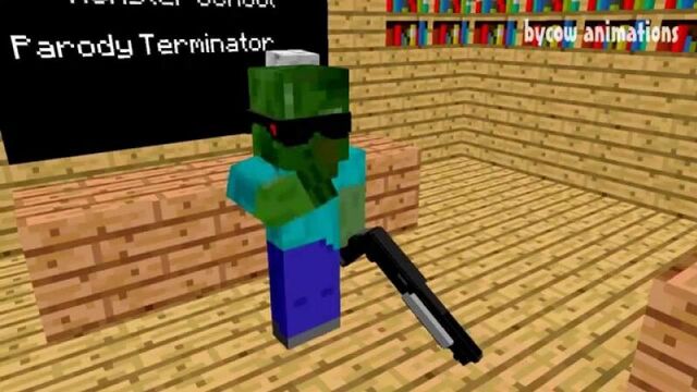 Minecraft мультики - школа монстров: терминатор (майнкрафт анимация)