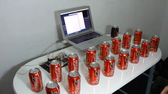 Сентезатор на arduino из банок кока-колы