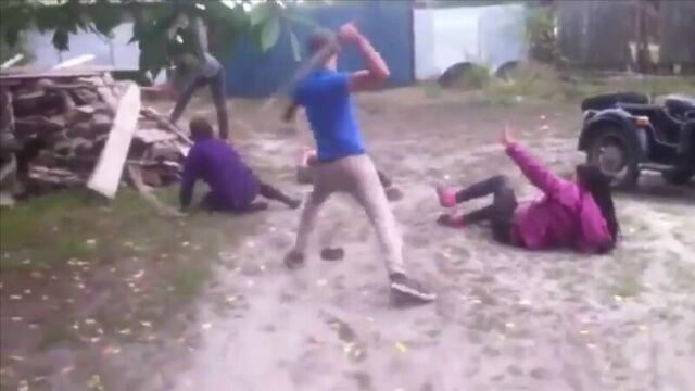 Деревенский мортал комбат, сельский махач - зрелище не для слабонервных, драка,