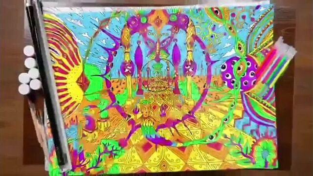 Флуорисцентная раскрасска "антистресс-психоделика"