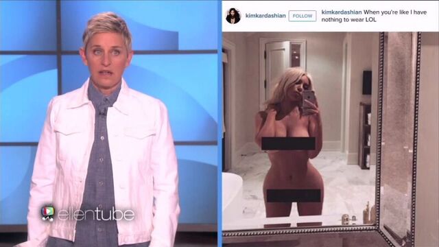 Ellen discusses kim kardashians nude selfie rus sub