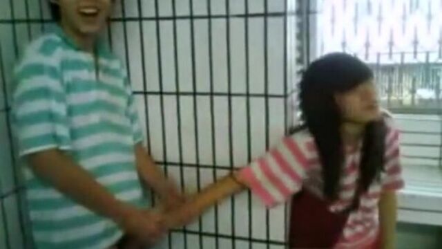 Horny gal jerking me off in the public lavatory - hclips - private home clips