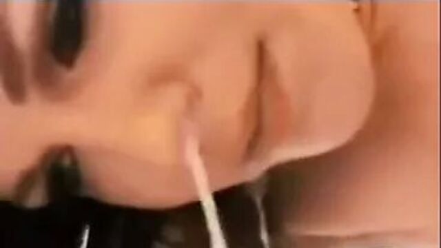 Angry dragon cum from nose