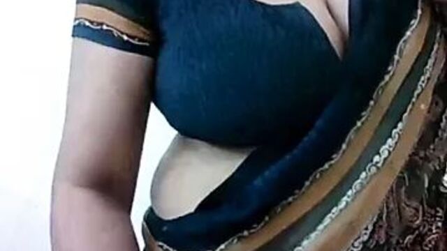 Awesome show of big boobs by a indian housewife on cam