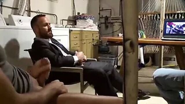 Four straight men watching porn