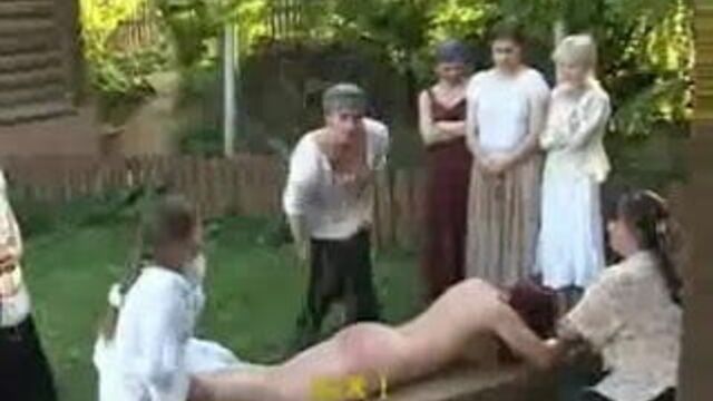 Punished girl - birching