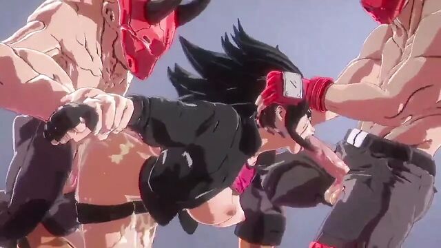 Two hot onyx babes in a gangbang