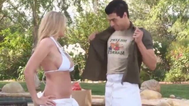 Julia ann white bikini pool fuck by xander corvus