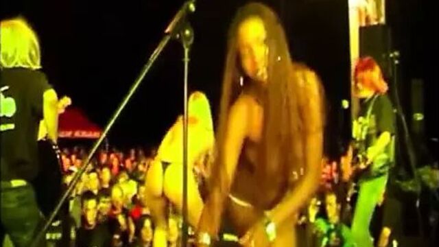 3 naked girls strip a girl and guy from the audience