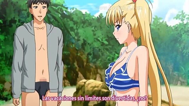 Секс на пляже хентай цензура