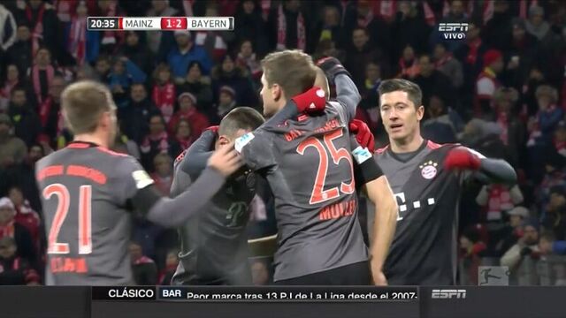 Майнц 1:2 бавария. гол роббена