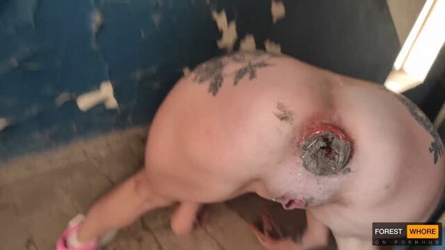 Суёт грязь в жопу и жрёт мусор forest whore - hardcore risky public play and extreme dirty humiliation, amateur, ukraine pissing