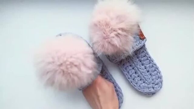 Тапочки из трикотажной пряжи