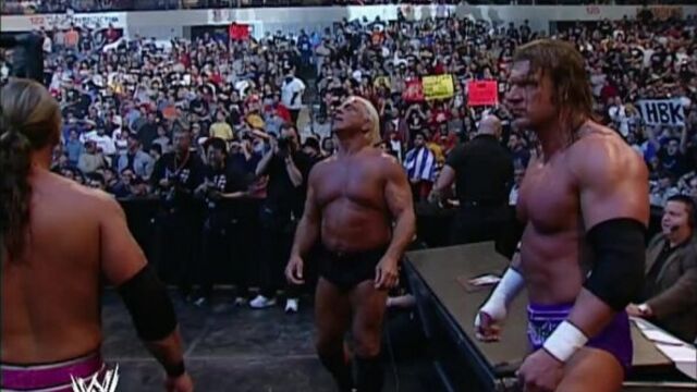 Трипл эйч, рик флэр, крис джерико пр. шон майклз, букер ти, кевин неш (27.04.2003)