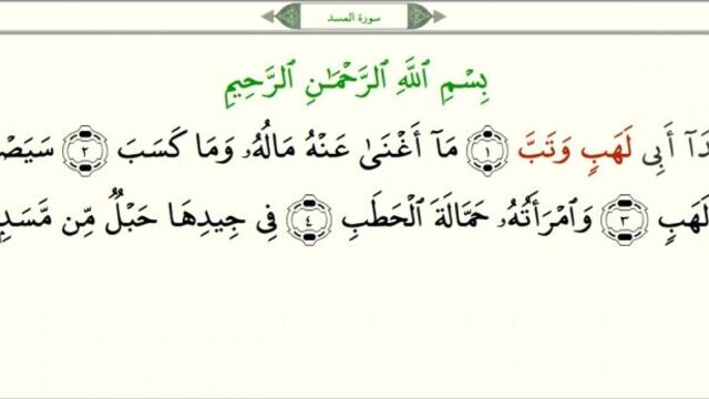 Сура 111 "аль-масад" (пальмовые волокна) - урок, таджвид, правильное чтение