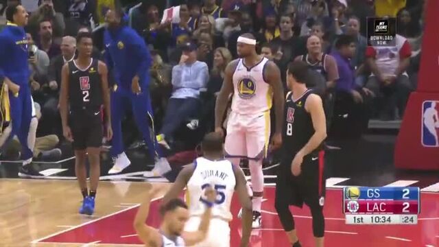 Демаркус казинс набрал первые очки за «уорриорз»