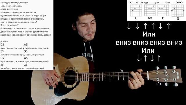 Ssshhhiiittt - самый грустный_ песня еа одной струне! на гитаре без баррэ разбор аккорды